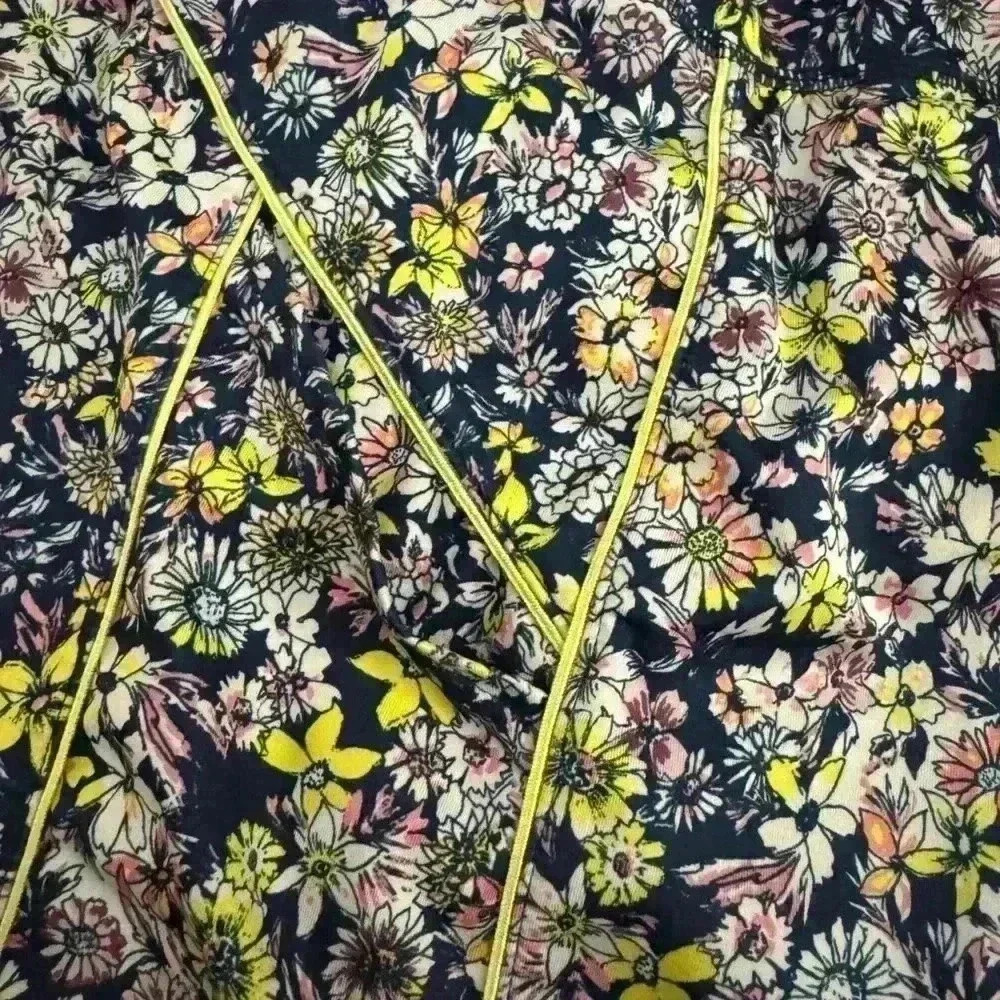 Free People Movement Navy Blue Eden Floral Leggings Sz M - Picture 7 of 10